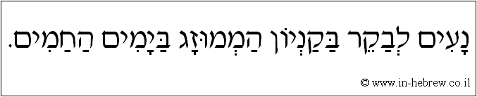 עברית: נעים לבקר בקניון הממוזג בימים החמים.