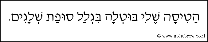 עברית: הטיסה שלי בוטלה בגלל סופת שלגים.