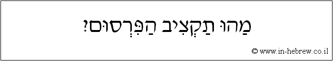עברית: מהו תקציב הפרסום?