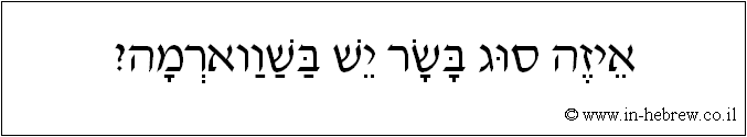 עברית: איזה סוג בשר יש בשווארמה?
