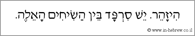עברית: היזהר. יש סרפד בין השיחים האלה.