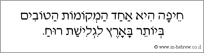 עברית: חיפה היא אחד המקומות הטובים ביותר בארץ לגלישת רוח.