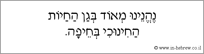 עברית: נהנינו מאוד בגן החיות התנ