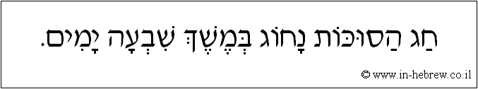 עברית: חג הסוכות נחוג במשך שבעה ימים.