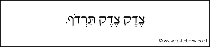 עברית: צדק צדק תרדף.