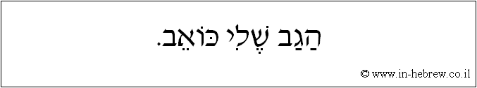 עברית: הגב שלי כואב.