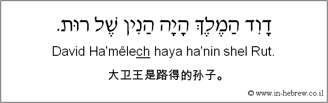 中文和希伯来语: 大卫王是路得的孙子。