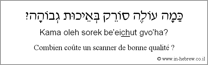 Français à l'hébreu: Combien coûte un scanner de bonne qualité ?