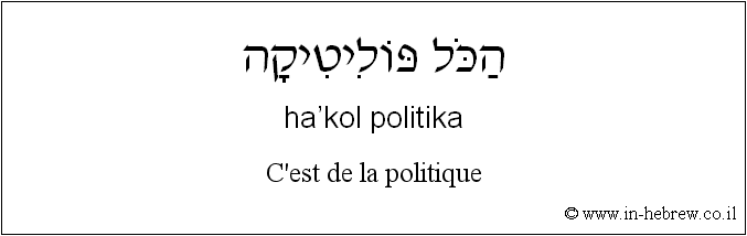 Français à l'hébreu: C'est de la politique