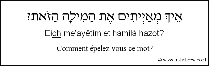 Français à l'hébreu: Comment épelez-vous ce mot?