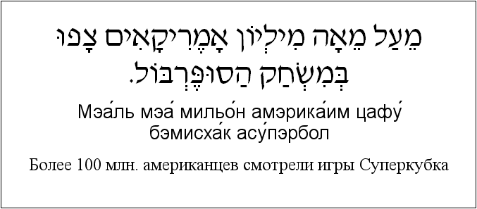 Иврит и русский: Более 100 млн. американцев смотрели игры Суперкубка