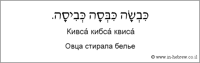 Иврит и русский: Овца стирала белье