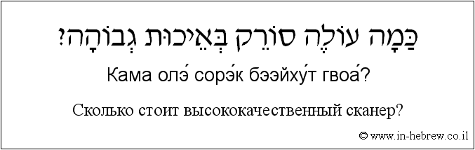Иврит и русский: Сколько стоит высококачественный сканер?