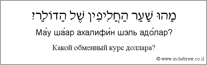 Иврит и русский: Какой обменный курс доллара?