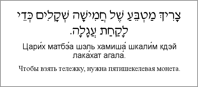 Иврит и русский: Чтобы взять тележку, нужна пятишекелевая монета