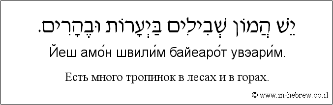 Иврит и русский: Есть много тропинок в лесах и в горах
