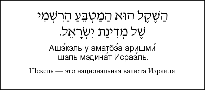 Иврит и русский: Шекель — это национальная валюта Израиля