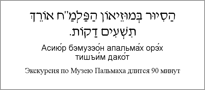 Иврит и русский: Экскурсия по Музею Пальмаха длится 90 минут