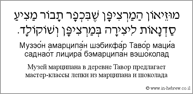 Иврит и русский: Музей марципана в деревне Тавор предлагает мастер-классы лепки из марципана и шоколада