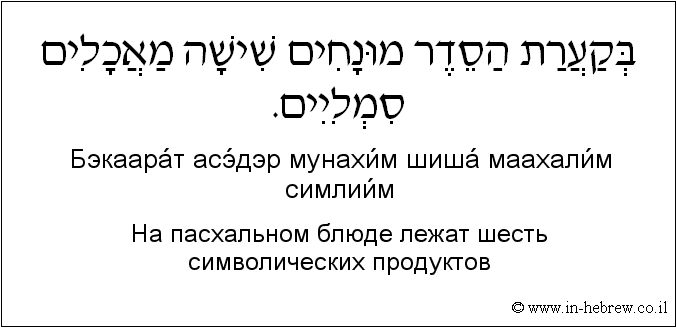 Иврит и русский: На пасхальном блюде лежат шесть символических продуктов