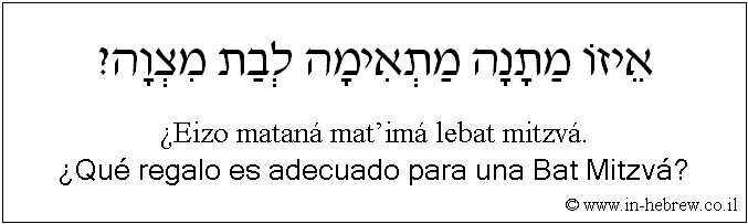 Español y hebreo: ¿Qué regalo es adecuado para una Bat Mitzvá?