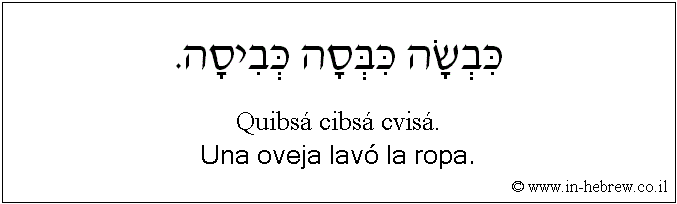 Español y hebreo: Una oveja lavó la ropa.