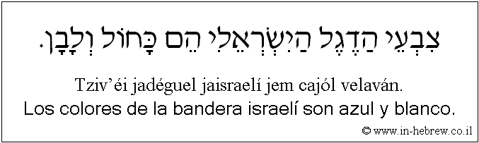 Español y hebreo: Los colores de la bandera israelí son azul y blanco.