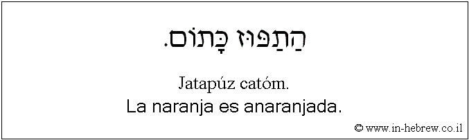 Español y hebreo: La naranja es anaranjada.