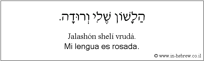 Español y hebreo: Mi lengua es rosada.