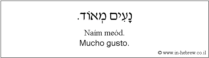 Español y hebreo: Mucho gusto.