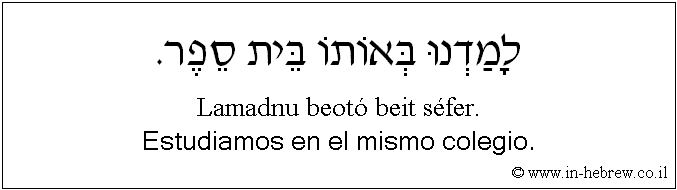 Español y hebreo: Estudiamos en el mismo colegio.