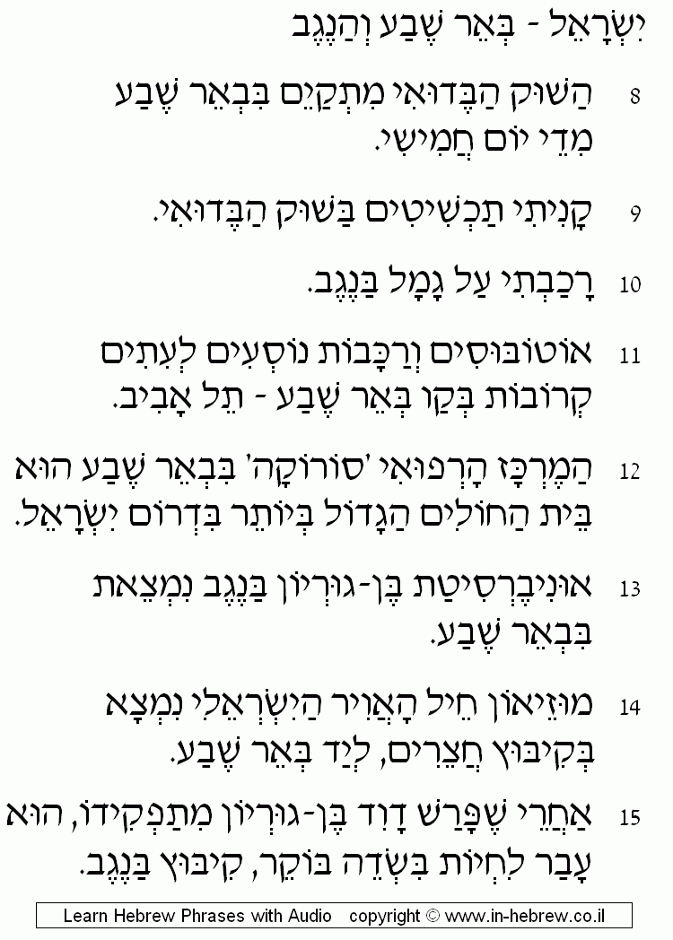 Israel: Be'er Sheva and the Negev 2/3