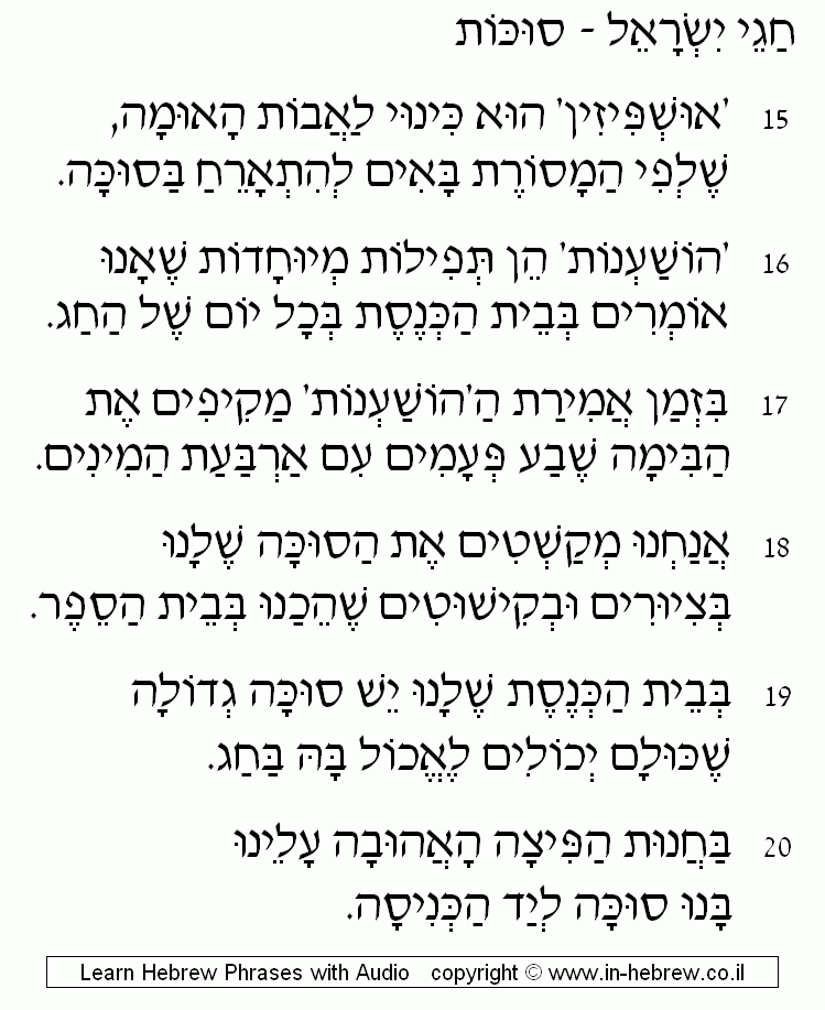 Sukkot 3/4